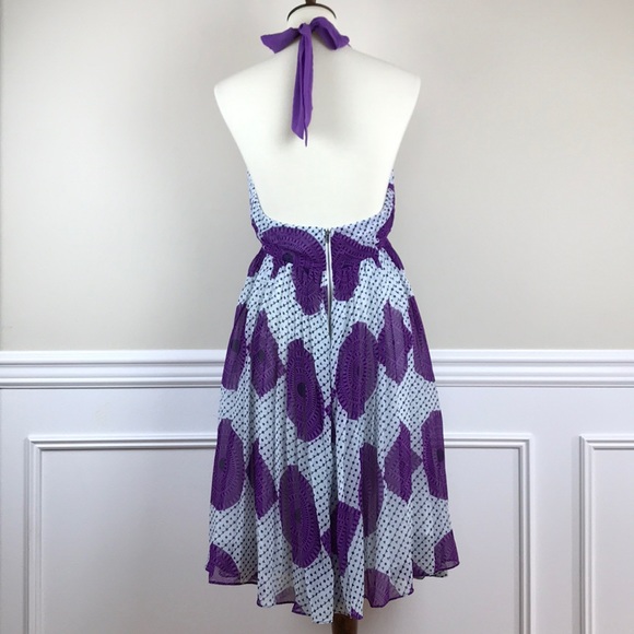 Jealous Tomato | Purple Printed Halter Sundress - Picture 3 of 8